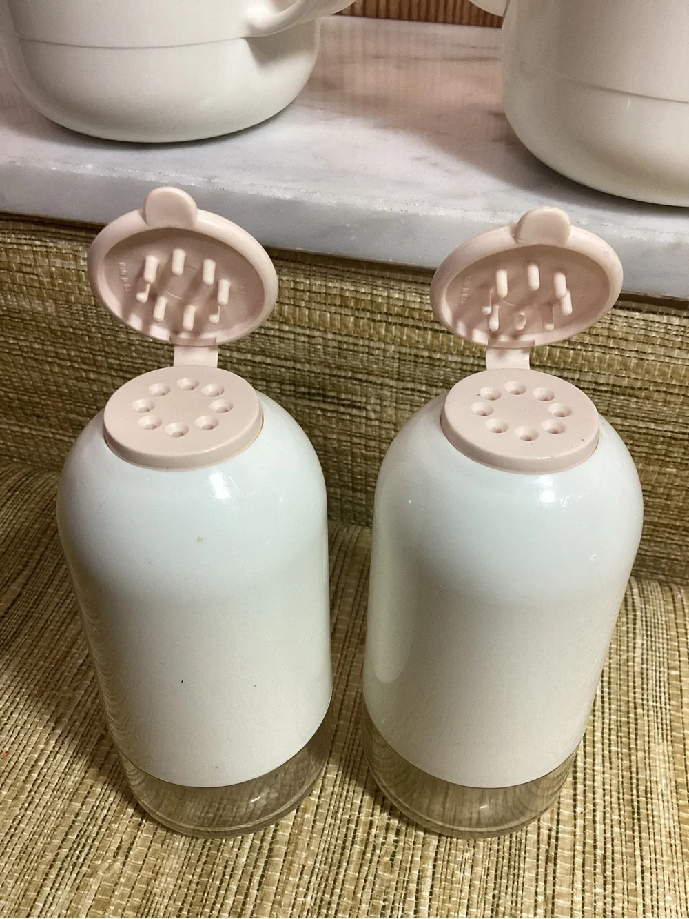 Vintage Tupperware Complete set Serving pieces Almond/pink